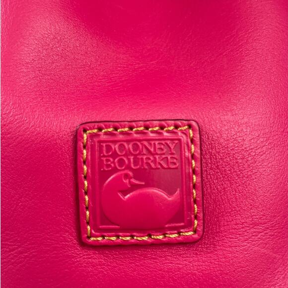 Dooney and Bourke Florentine Leather Fuchsia Small Drawstring Bag NEW - Picture 5 of 6